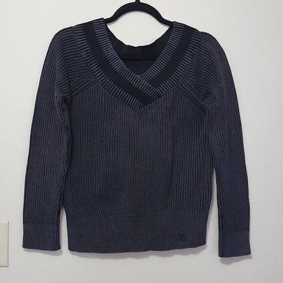 Rag & Bone V-neck Dark Gray Pullover Sweater - Picture 1 of 8